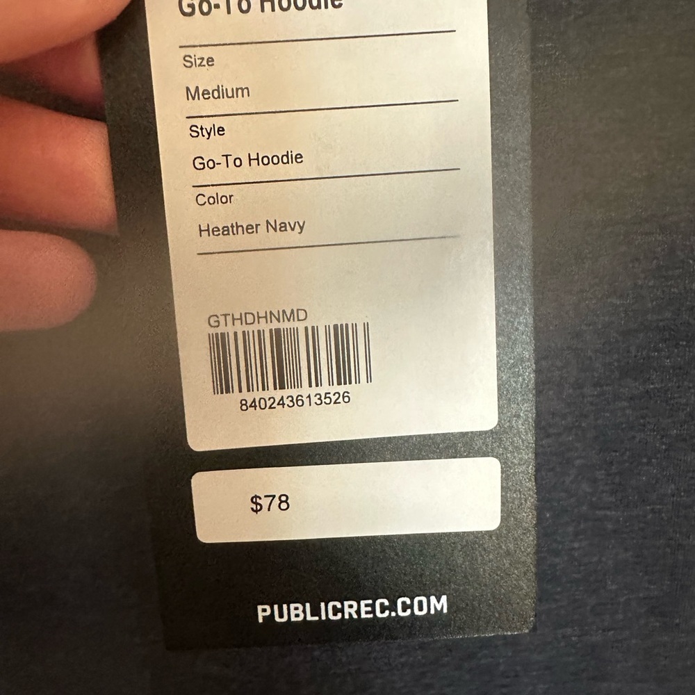 Public Rec Men’s GO-TO Hoodie (Navy) NWT - Picture 5 of 8